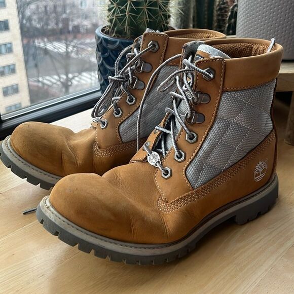 TIMBERLAND Quilted Ankle Boots Nubuck Leather Size 8 - Picture 1 of 6